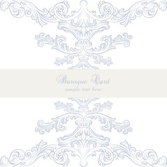 Vintage Baroque Classic Invitation card with damask luxury ornament. Vector