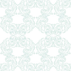 Vector Vintage floral acanthus Pattern ornament Imperial style. Ornate floral element for fabric, textile, design, wedding invitations, greeting cards, wallpaper. Opal blue color