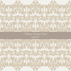 Vector Baroque Vintage floral Damask pattern. Luxury Classic ornament, Royal Victorian texture for wallpapers, textile, fabric. Gray color
