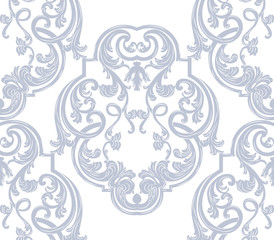 Vector Baroque Vintage floral Damask pattern. Luxury Classic ornament, Royal Victorian texture for wallpapers, textile, fabric. Gray color