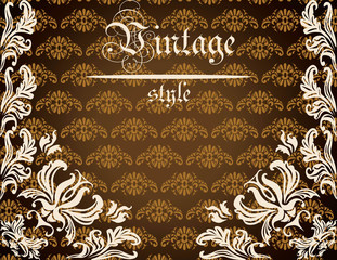 Vintage background with lace pattern ornaments. Vector