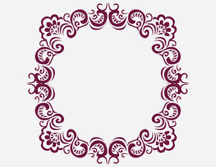 Royal frame with luxurious damask ornaments. Vector