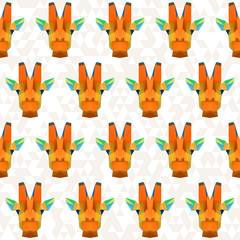 Abstract geometric polygonal giraffe seamless pattern background