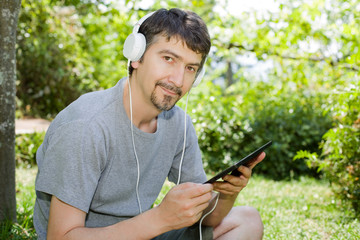 Fototapeta premium man with tablet