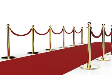 red carpet with rope barrier