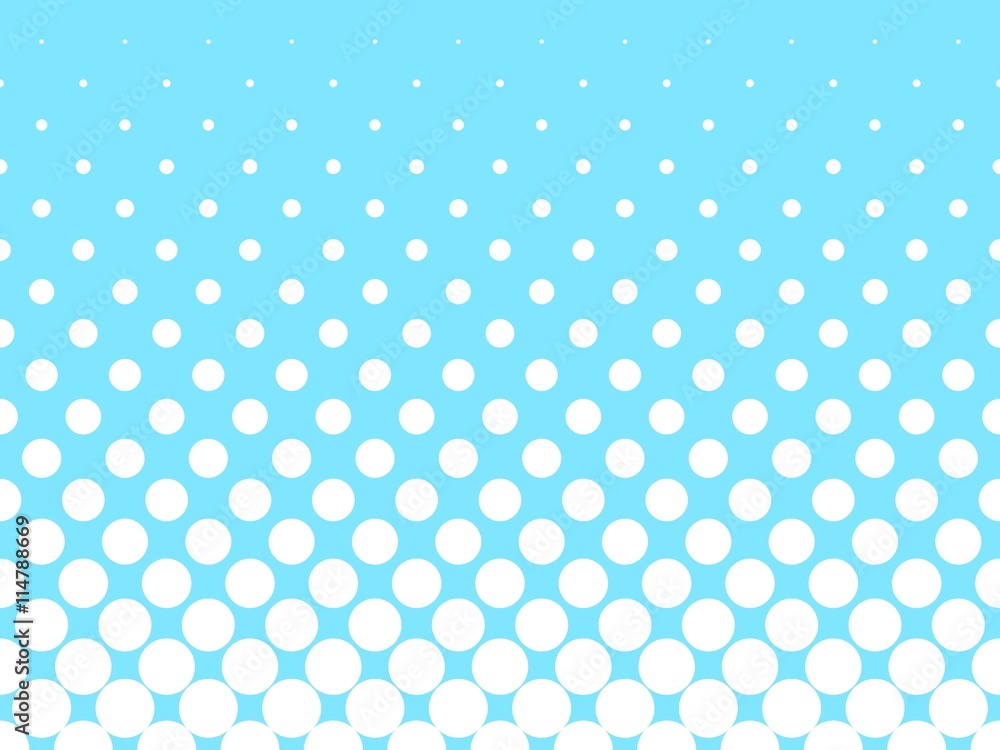 Poster halftone background of grey dots on white background. gradient of large dots at the bottom and small