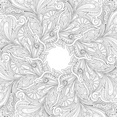 Vector Monochrome Floral Background