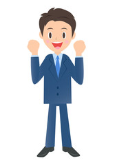 励ますビジネスマン　男性会社員のイラスト素材