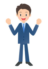 応援するビジネスマン　男性会社員のイラスト素材