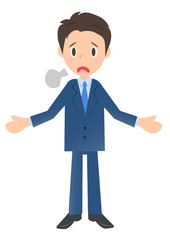 少しがっかりするビジネスマン　男性会社員のイラスト素材