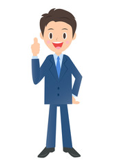 親指を立てるビジネスマン　男性会社員のイラスト素材 