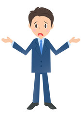 がっかりするビジネスマン　男性会社員のイラスト素材