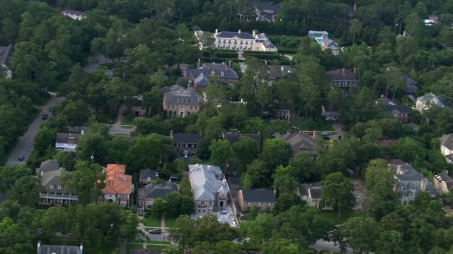 Flight over River Oaks, Houston's wealthy residential area. Shot in 2007.