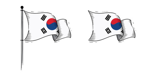 Vector of South Korea Flag Fly