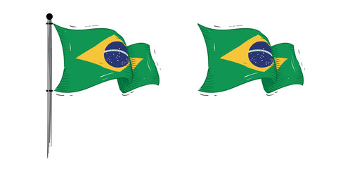 Vector of Brazil Flag Fly