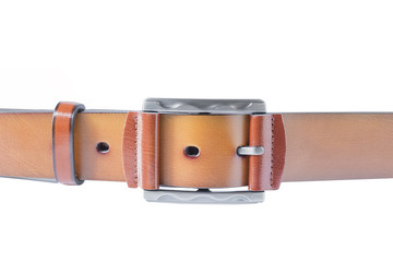 Leather belt isolated on white background