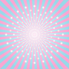 Abstract background. Stars Fireworks. Light Blue and Pink rays and stars background. Vector  - obrazy, fototapety, plakaty