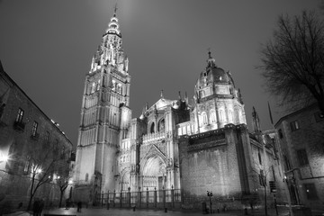 Toledro - Cathedral Primada Santa Maria de Toledo in dusk