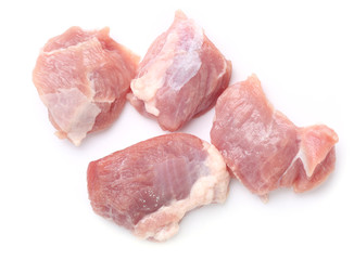 Fresh lamb meat isolated on the white background