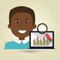 businessperson with statistic graph isolated icon design, vector illustration  graphic 