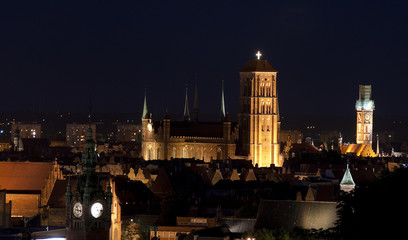 Fototapeta na wymiar Gdańsk nocą.