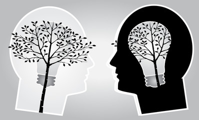 Brain tree. Human head