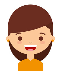 face little girl isolated icon design