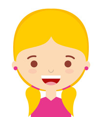 face little girl isolated icon design