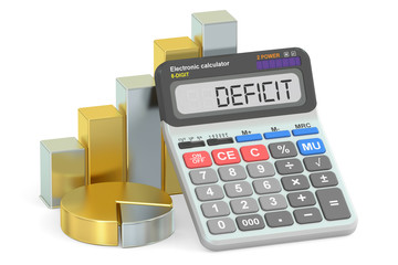 Deficit concept, 3D rendering