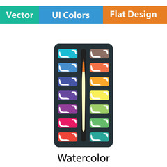 Watercolor paint-box icon