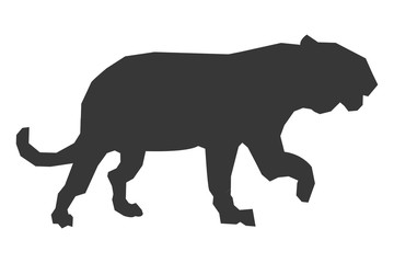 big wild feline silhouette icon