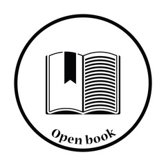 Icon of Open book with bookmark