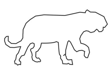 big wild feline outline icon