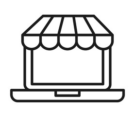 electronic commerce with laptop  isolated icon design