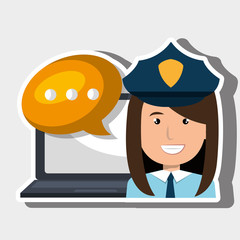 person communicating online isolated icon design, vector illustration  graphic 