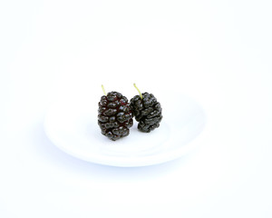 Colorful mulberry on a white background