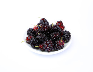 Colorful mulberry on a white background