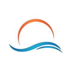 Sun and sea. Summer vector illustration