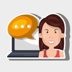 person communicating online isolated icon design, vector illustration  graphic 