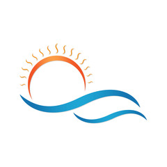 Sun and sea. Summer vector illustration