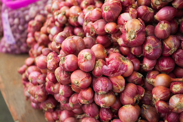 shallot at street market, Thailand