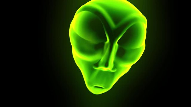 Alien grey hologram head face creepy extraterrestrial gray ufo 4k
