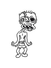 dead old man zombie run cool disgusting horror monster halloween comic cartoon