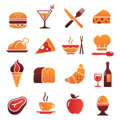 Naklejka na ściany i meble Vector Color Food Icons Collection 1