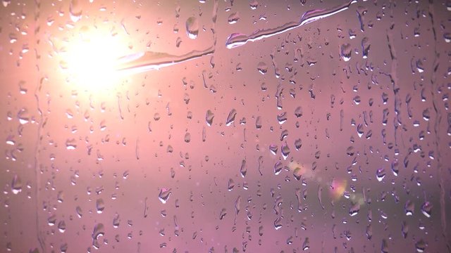 sunshine after the rain through window background