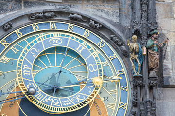 Fototapeta na wymiar Prague Astronomical Clock Close up