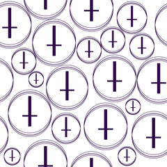 Minimalist pattern with the cross, geometric shapes. Modern background. Hipster style texture. Gothic style fabric pattern. Vector illustration