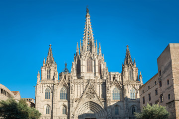 Fototapeta na wymiar Cathedral de Barcelona in Spain