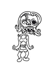 undead run disgusting woman girl sexy lady girl zombie cool horror monster halloween comic cartoon