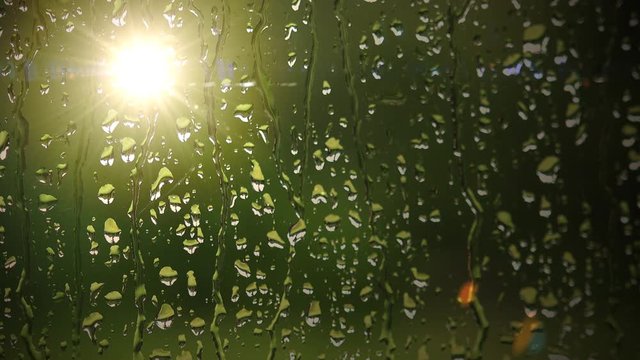 sunshine after the rain through window background